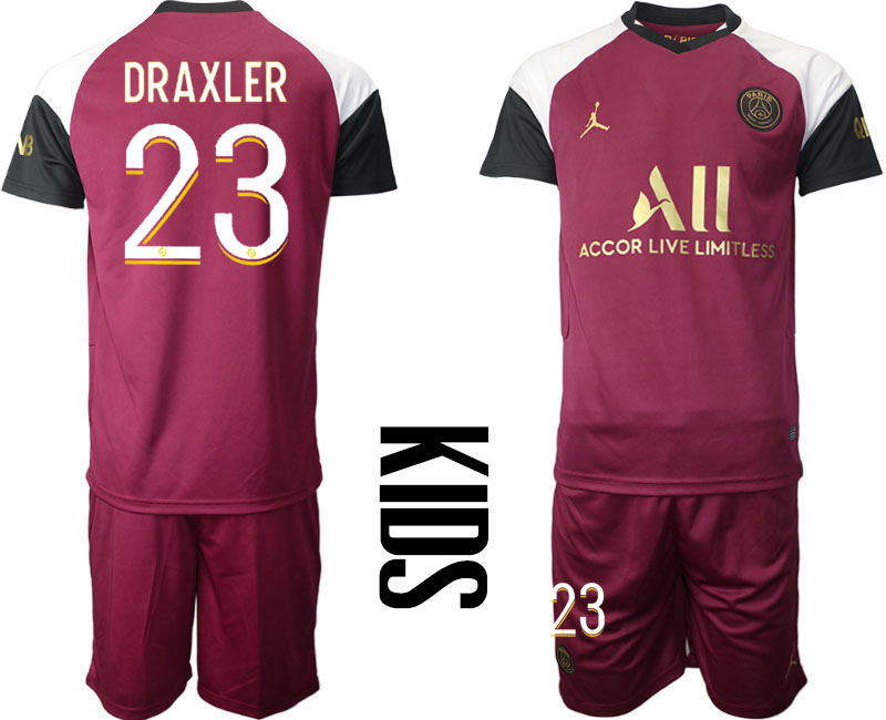 2021 Paris Saint Germain away kids #23 soccer jerseys->youth soccer jersey->Youth Jersey